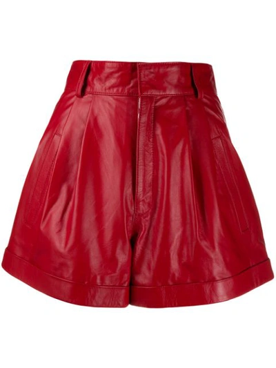 Manokhi High-waisted Turn-up Shorts In Red