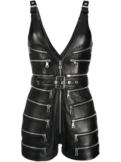 Manokhi Rock Multi-zip Playsuit In Black