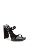 Jeffrey Campbell Hustler Platform Sandal In Black Patent