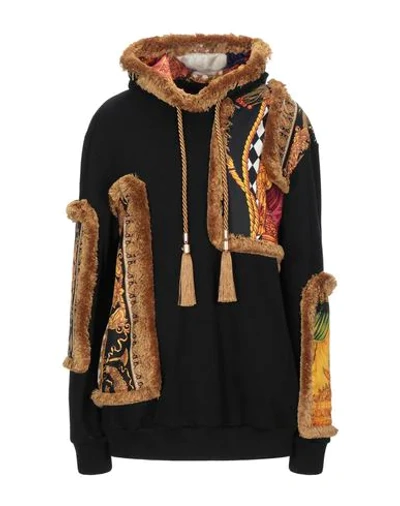 Versace Hooded Sweatshirt In Black