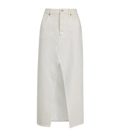 Allsaints Dottie Denim Skirt In White