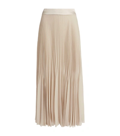 Peserico Pleated Maxi Skirt In Beige