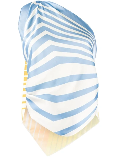 Jejia Asymmetric Scarf Top In Blue