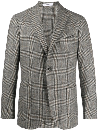 Boglioli Prince Of Wales Check Wool Blazer In Grey