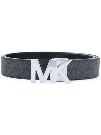 Michael Kors Reversible Logo Buckle Belt In Black
