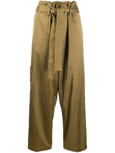 Jejia Multi-pocket Tie-waist Trousers In Neutrals