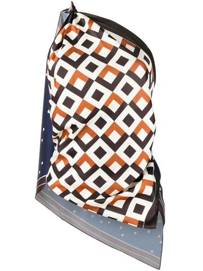 Jejia Asymmetric Scarf Top In Blue