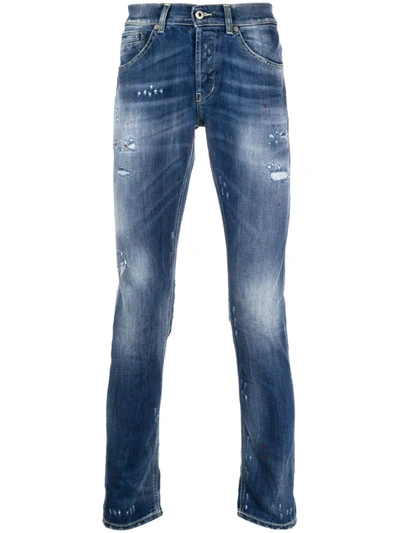 Dondup Stonewahsed Slim Jeans In Blue
