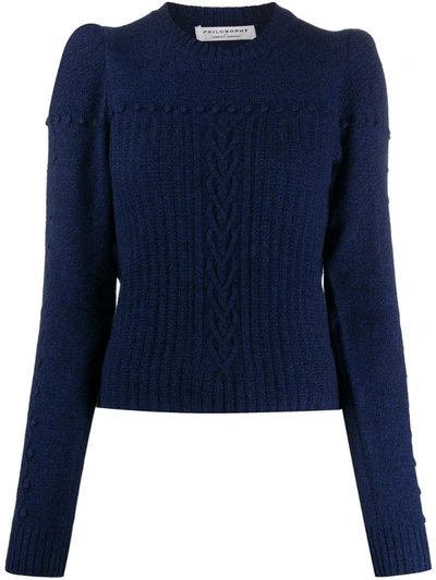 Philosophy Di Lorenzo Serafini Puff Sleeve Jumper In Blue