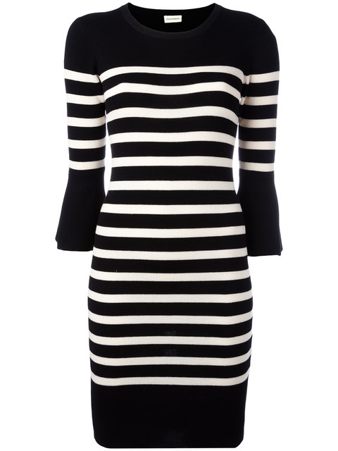 By Malene Birger Striped Knitted Dress In Stripes | ModeSens