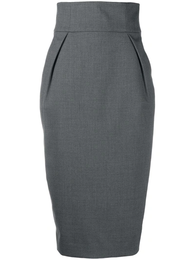 Alexandre Vauthier High-waist Tailored Skirt In Grey