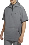 Nike Pro Hooded Half Zip Spacer Knit Shirt In Black/ Light Smoke Grey/ Black