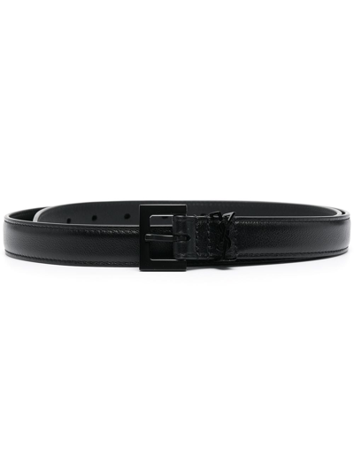 Saint Laurent Skinny Leather Belt In Black