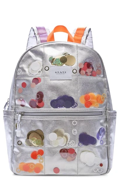 State Kids' Kane Coated Metallic Backpack In Multi Sequin