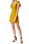 French Connection Whisper Ruffle Minidress In Citronelle