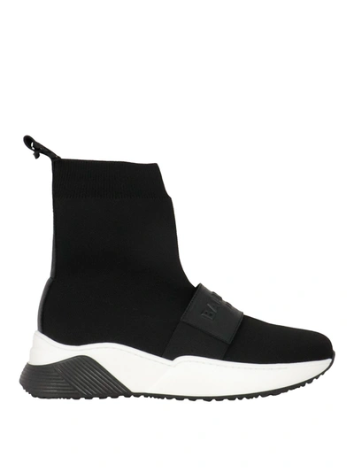 Balmain Kids' Knitted Sock Sneakers In Black