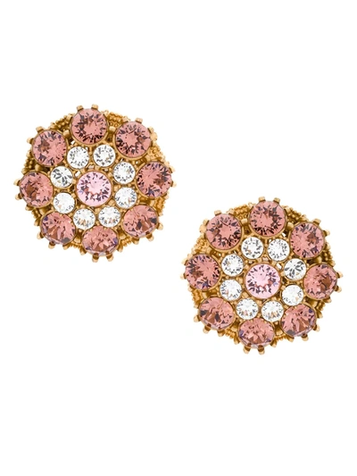 Dolce & Gabbana Crystal-embellished Round Earrings In Pink
