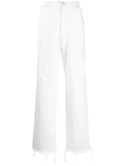 Natasha Zinko High Waisted Boyfriend Jeans In Ivory