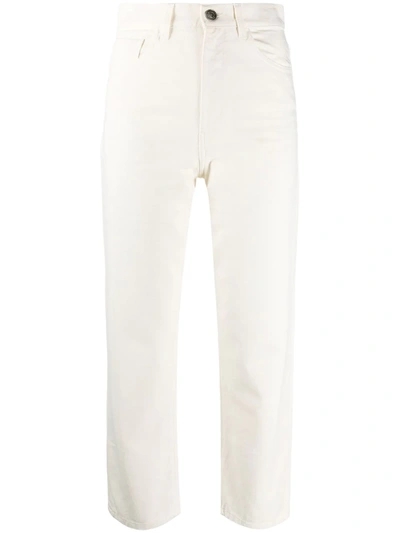 Twinset Cropped High-rise Jeans In White