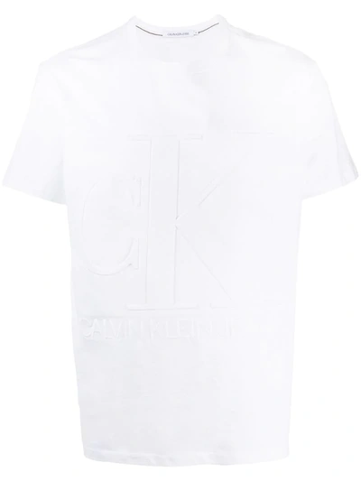 Calvin Klein Jeans Est.1978 Textured Logo T-shirt In White