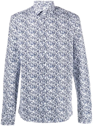 Calvin Klein Camouflage Print Shirt In White