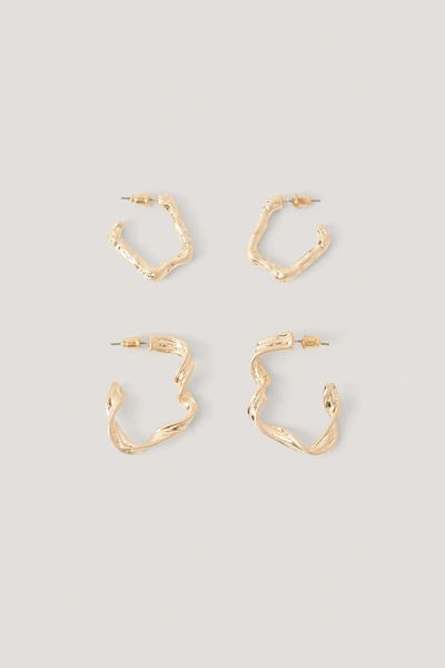Na-kd Double Pack Abstract Hoop Earrings - Gold
