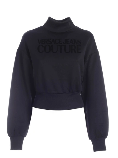 Versace Jeans Couture Logo High Neck Sweatshirt In Black