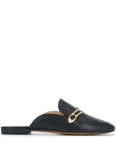 Coach Sawyer Leather Loafer Mules In Black