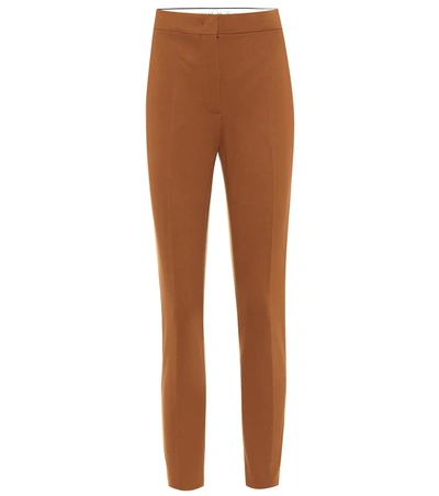 Max Mara Pegno Stretch-jersey Slim Pants In Brown