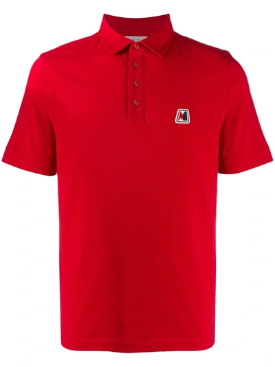 Moncler Logo-patch Polo Shirt In Red