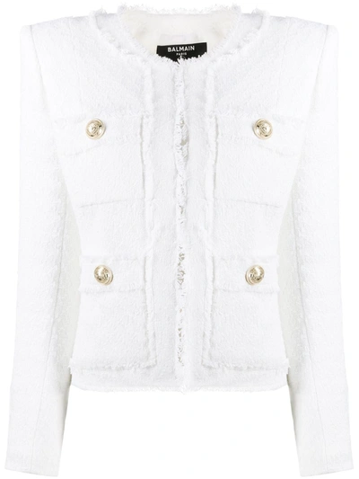 Balmain Tweed Jacket In White