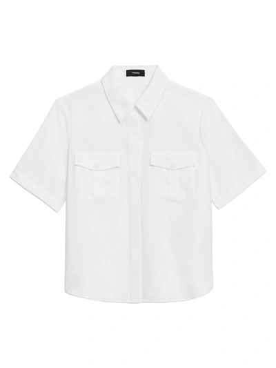 Theory Women's Patch Pocket Shirt In White