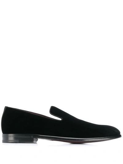 Dolce & Gabbana Black Milano Velvet Slippers