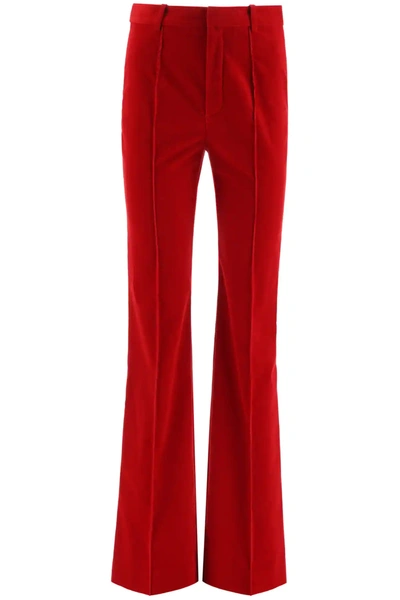Saint Laurent Corduroy Trousers In Red