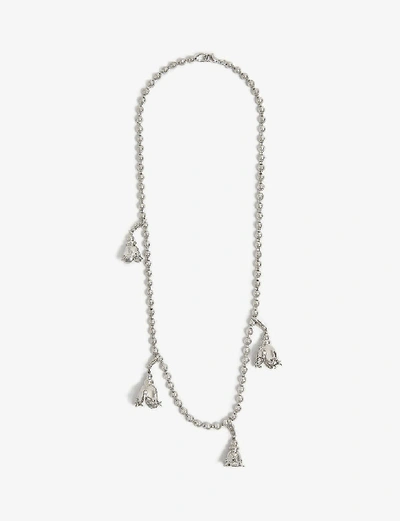 Fenty Psyche Flower Charm Silver-toned Bead Chain Necklace