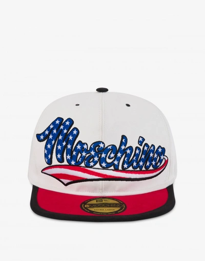 Moschino American Logo Macro Hat In White