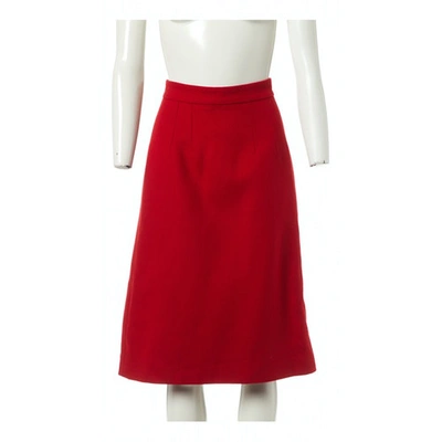 Pre-owned Dolce & Gabbana Wool Mid-length Skirt In Red