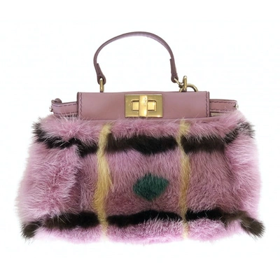 Pre-owned Fendi Peekaboo Mini Pocket Pink Mink Handbag