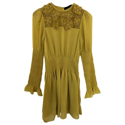 Pre-owned Elie Saab Yellow Silk Dress