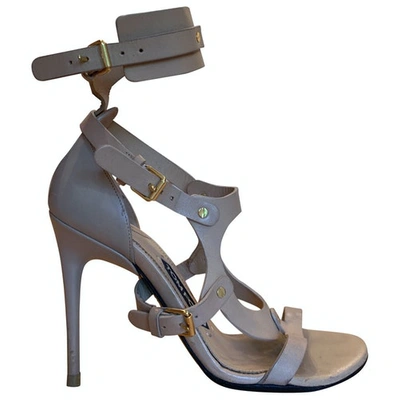 Pre-owned Tom Ford Leather Sandal In Beige
