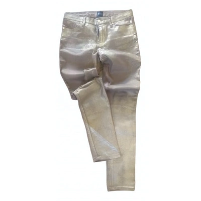 Pre-owned Guess Slim Jeans In Gold