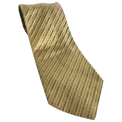 Pre-owned Escada Silk Tie In Gold