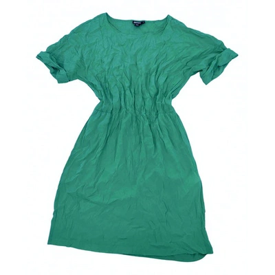 Pre-owned Dkny Green Silk Dress