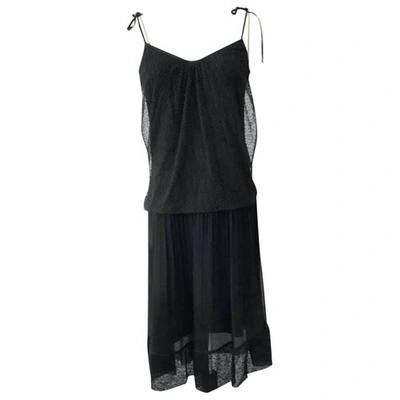 Pre-owned Reiss Silk Mid-length Dress In Black