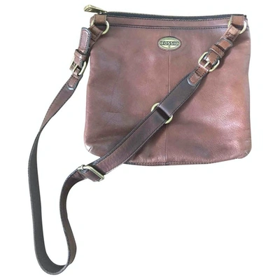Pre-owned Fossil Leather Crossbody Bag In Brown