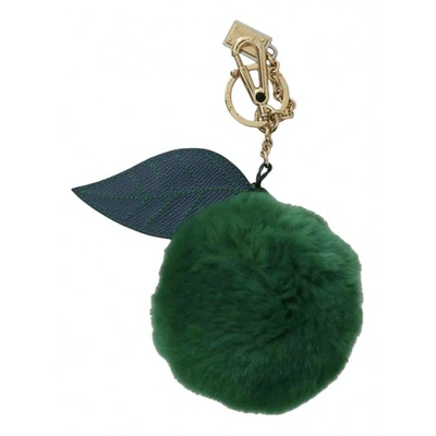 Pre-owned Dolce & Gabbana Green Fur Bag Charms
