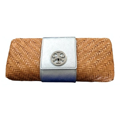Pre-owned Tory Burch Leather Clutch Bag In Orange