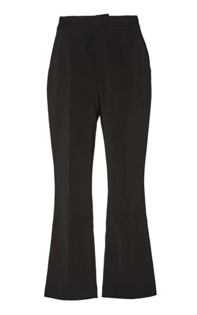 Acler Cecil Cropped Crepe Flared Pants In Black