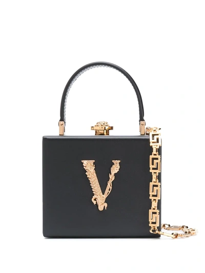 Versace Virtus Box Bag In Black
