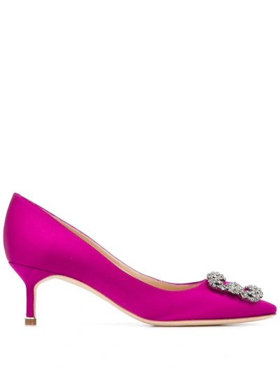 Manolo Blahnik Hangisi 60mm Silk Pumps In Pink